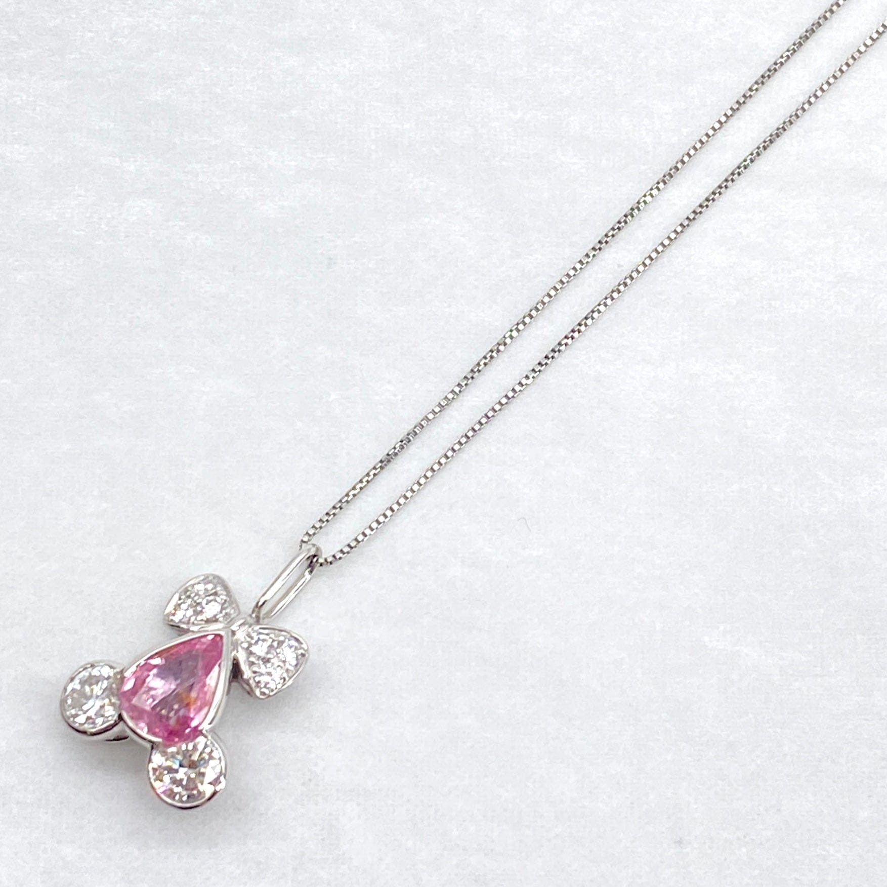 Luxury Promise Japan Standard Pt900/Pt850 Sapphire Penneck S0.818 D0.55 3.5g GRJ 53481