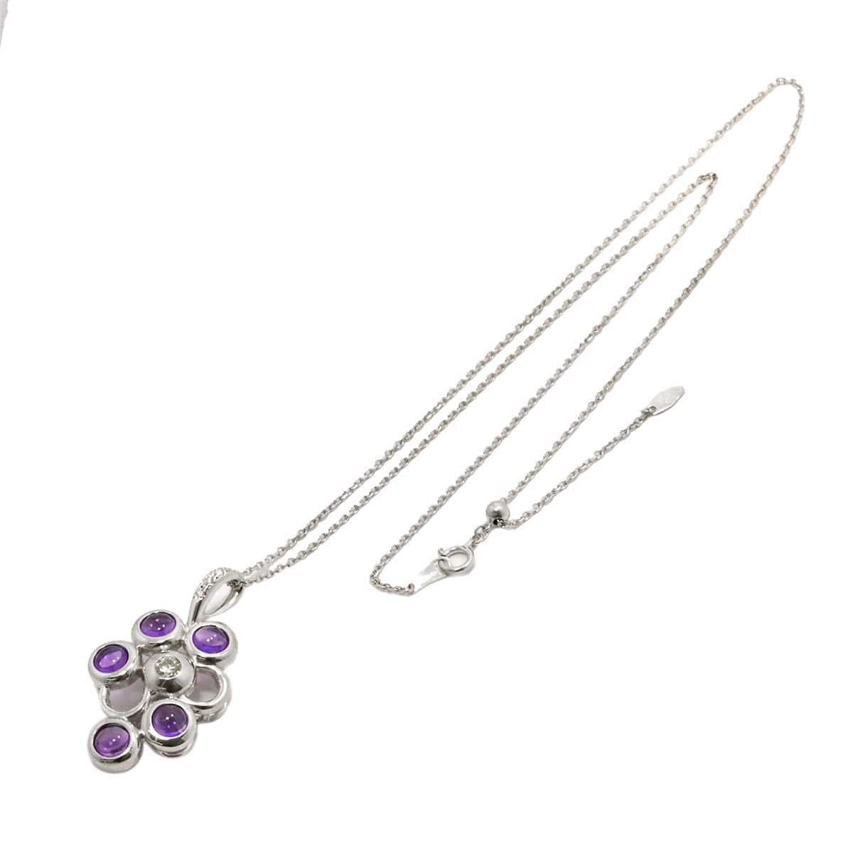 Luxury Promise Japan TASAKI Amethyst Diamond 0.31ct/0.06ct Necklace 50cm K18 WG White Gold 750 Grape Tasaki Pearl Amethyst Necklace TASAKI 90272473
