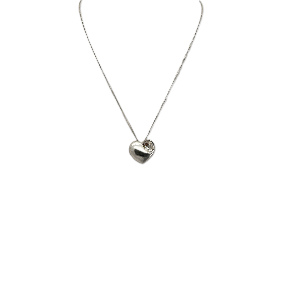 Luxury Promise Japan TIFFANY&Co. NECKLACE FOLDED HEART SILVER925 ACCESSORY 90295104