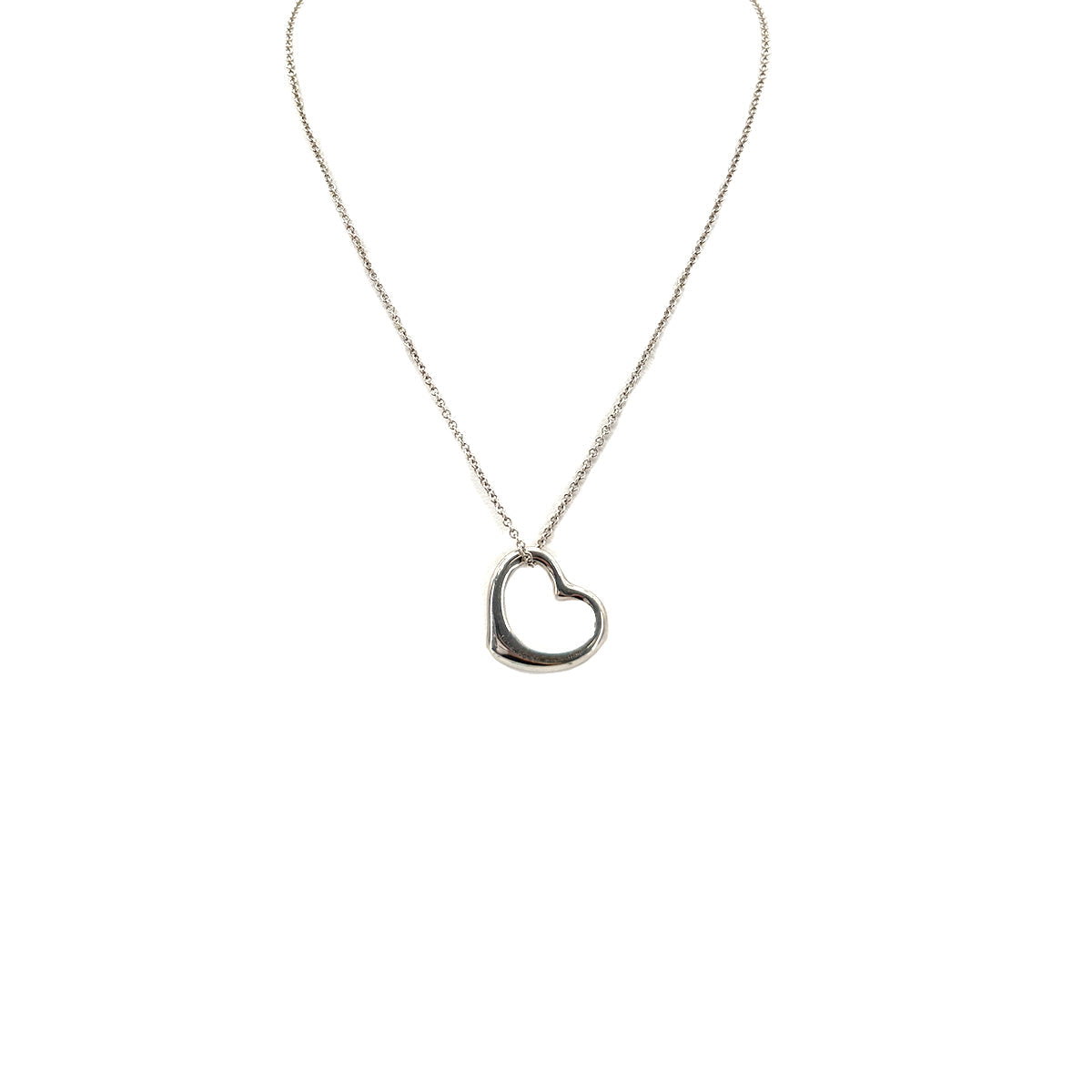 Luxury Promise Japan TIFFANY&Co. NECKLACE OPEN HEART MEDIUM SILVER925 ACCESSORY 90291914