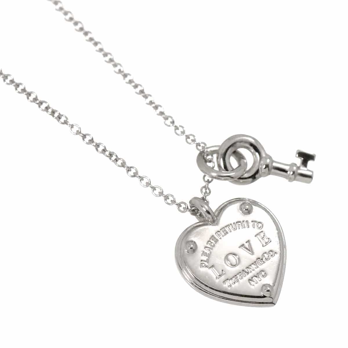 Return to Love Heart Tag Key Necklace 45cm Silver 925