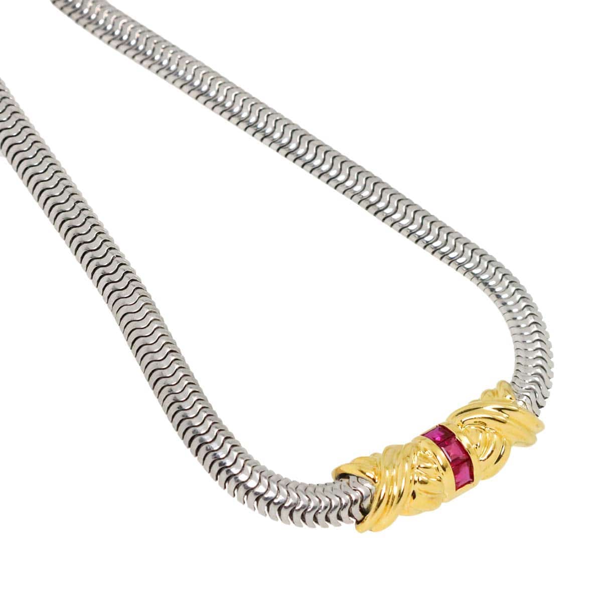Luxury Promise Japan TIFFANY & Co. Ruby Necklace, 39cm, 18K Yellow Gold (750), 750 Sterling Silver (925). Tiffany & Co. 90286804