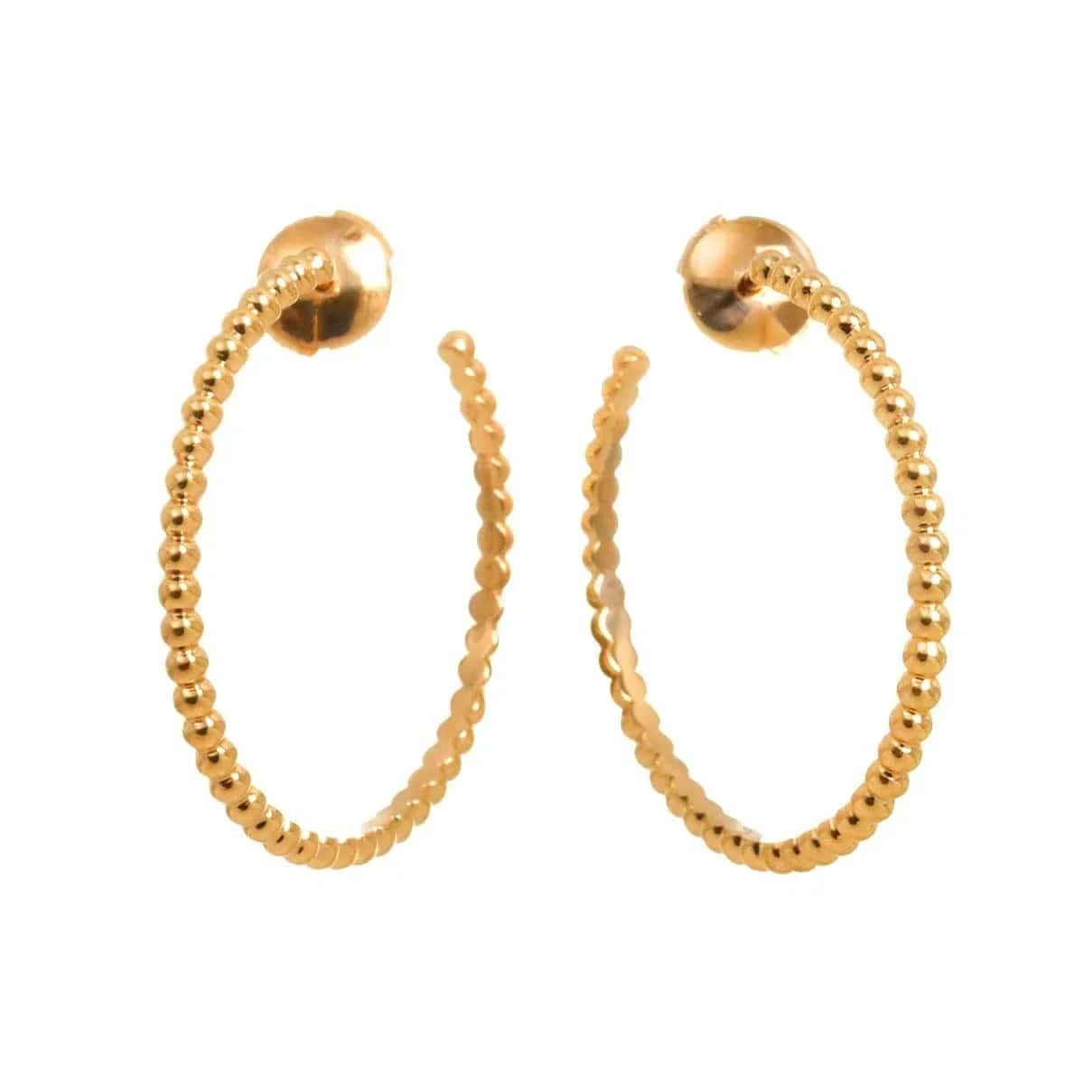 Luxury Promise Japan Van Cleef Arpe Perlee Hoop SM Earrings Pierced 18K Pink Gold 750 90286055