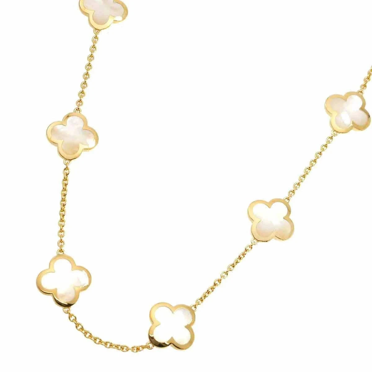 Luxury Promise Japan Van Cleef Arpels Pure Alhambra MOP 9P Necklace 18K YG 750 90274755