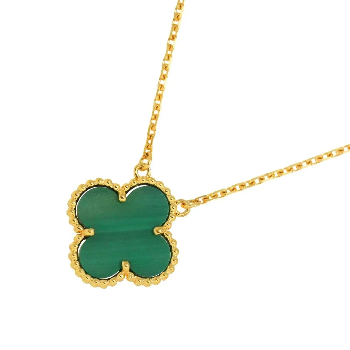 Luxury Promise Japan Van Cleef Arpels Vintage Alhambra Malachite Necklace 18K YG 750 90286940