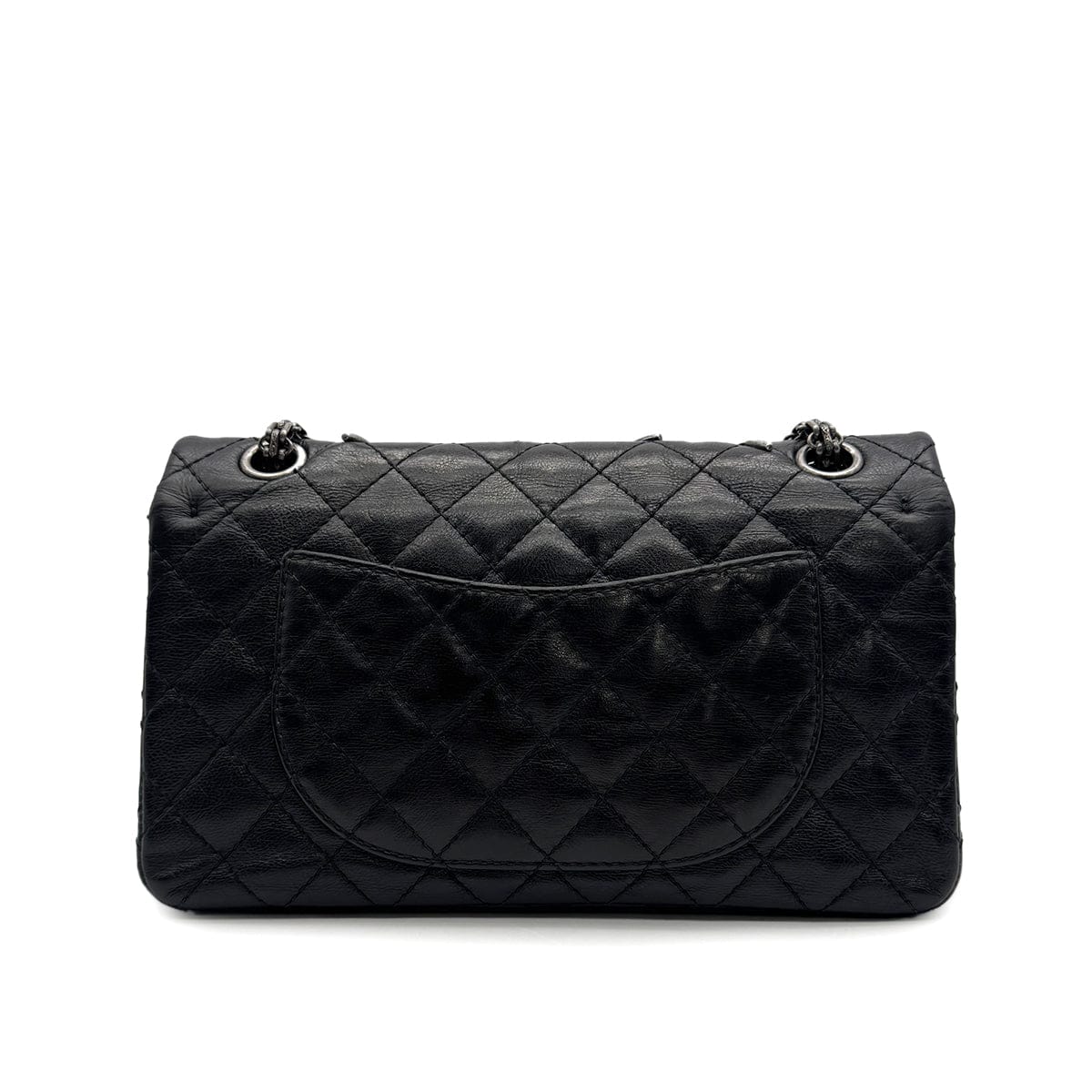 Luxury Promise Japan VINTAGE CHANEL 2.55 CHAIN SHOULDER BAG BLACK LEATHER CUTLERY CARM 90316165