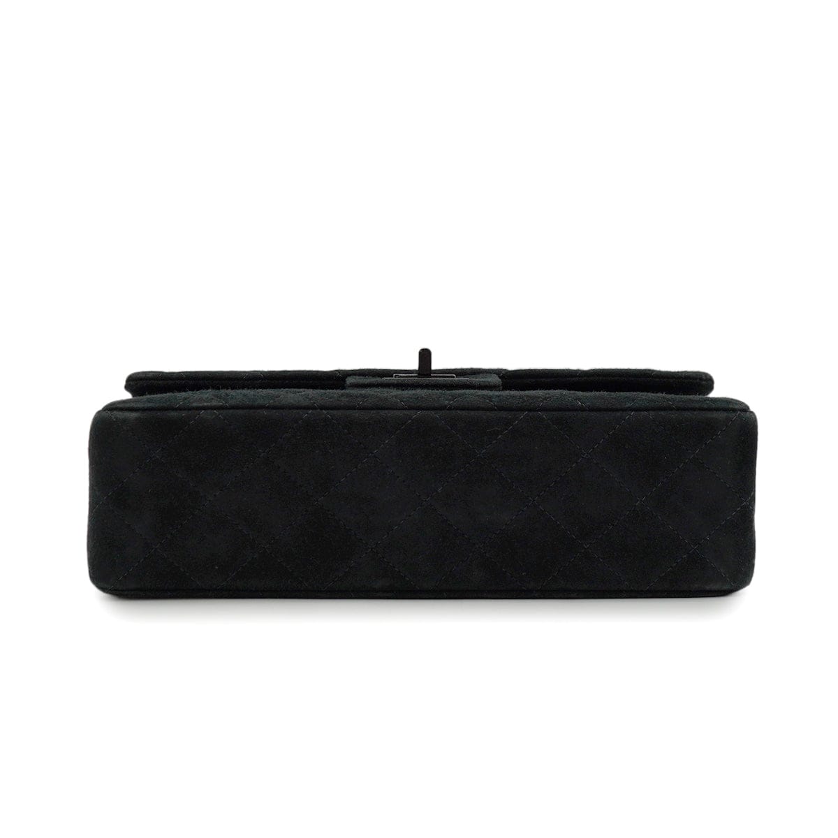 Luxury Promise Japan VINTAGE CHANEL 2.55 MATERASSE CHAIN SHOULDER BAG SO BLACK SUEDE BLACK HARDWARE 90346122