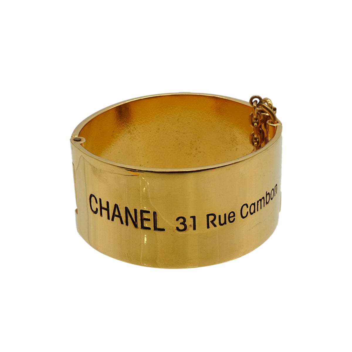 Luxury Promise Japan VINTAGE CHANEL BANGLE BRACELET 31 RUE CAMBON  LOGO GOLD ACCESSORY 90347158