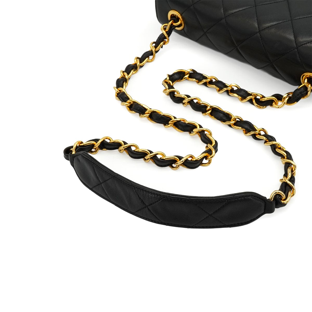 Luxury Promise Japan VINTAGE CHANEL BIC COCO CHAIN SHOULDER BAG BLACK LAMB SKIN GOLD HARDWARE 90345065