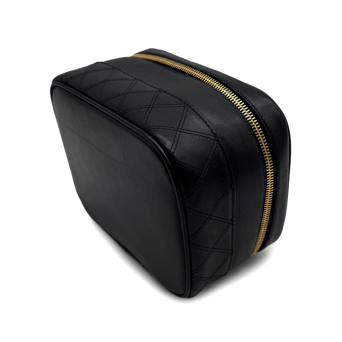 Luxury Promise Japan VINTAGE CHANEL BICOLORE VANITY HAND BAG BLACK LAMB SKIN 90316892