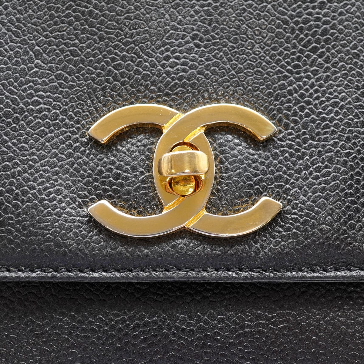 Luxury Promise Japan VINTAGE CHANEL BIG COCO CHAIN SHOULDER BAG BLACK CAVIAR SKIN GOLD HARDWARE 90335286