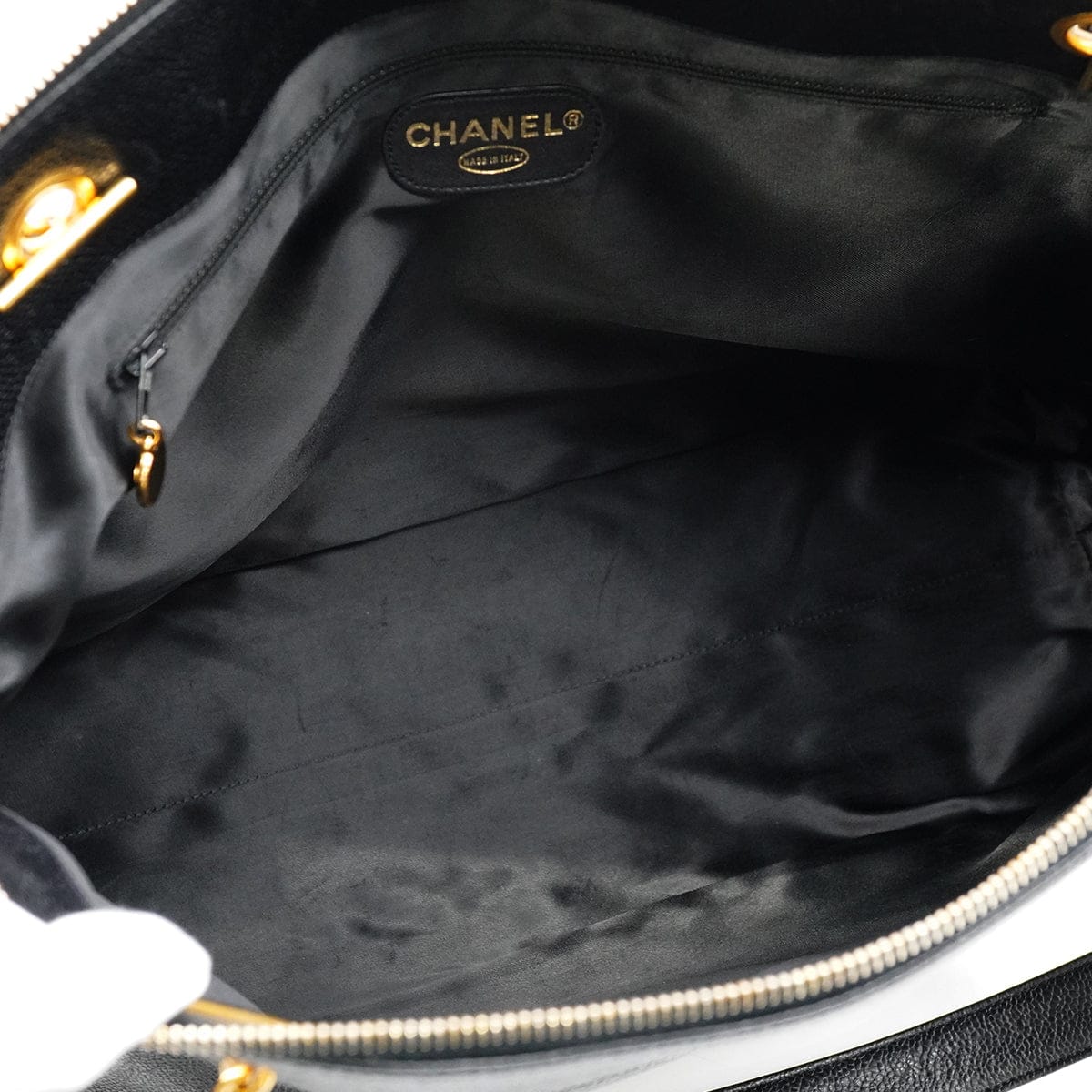 Luxury Promise Japan VINTAGE CHANEL BIG COCO CHAIN SHOULDER BAG BLACK CAVIAR SKIN GOLD HARDWARE 90335304