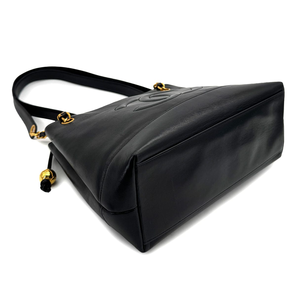 Luxury Promise Japan VINTAGE CHANEL BIG COCO CHAIN SHOULDER BAG BLACK LAMB SKIN GOLD HARDWARE 90317910
