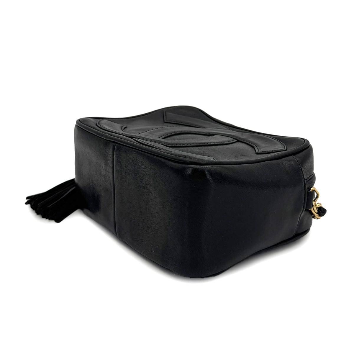 Luxury Promise Japan VINTAGE CHANEL BIG COCO CHAIN SHOULDER BAG FRINGE BLACK LAMB SKIN GOLD HARDWARE 90312606