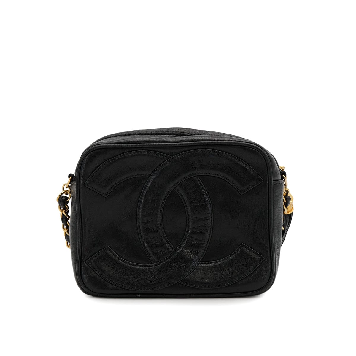 Luxury Promise Japan VINTAGE CHANEL BIG COCO CHAIN SHOULDER BAG FRINGE BLACK LAMB SKIN GOLD HARDWARE 90312606