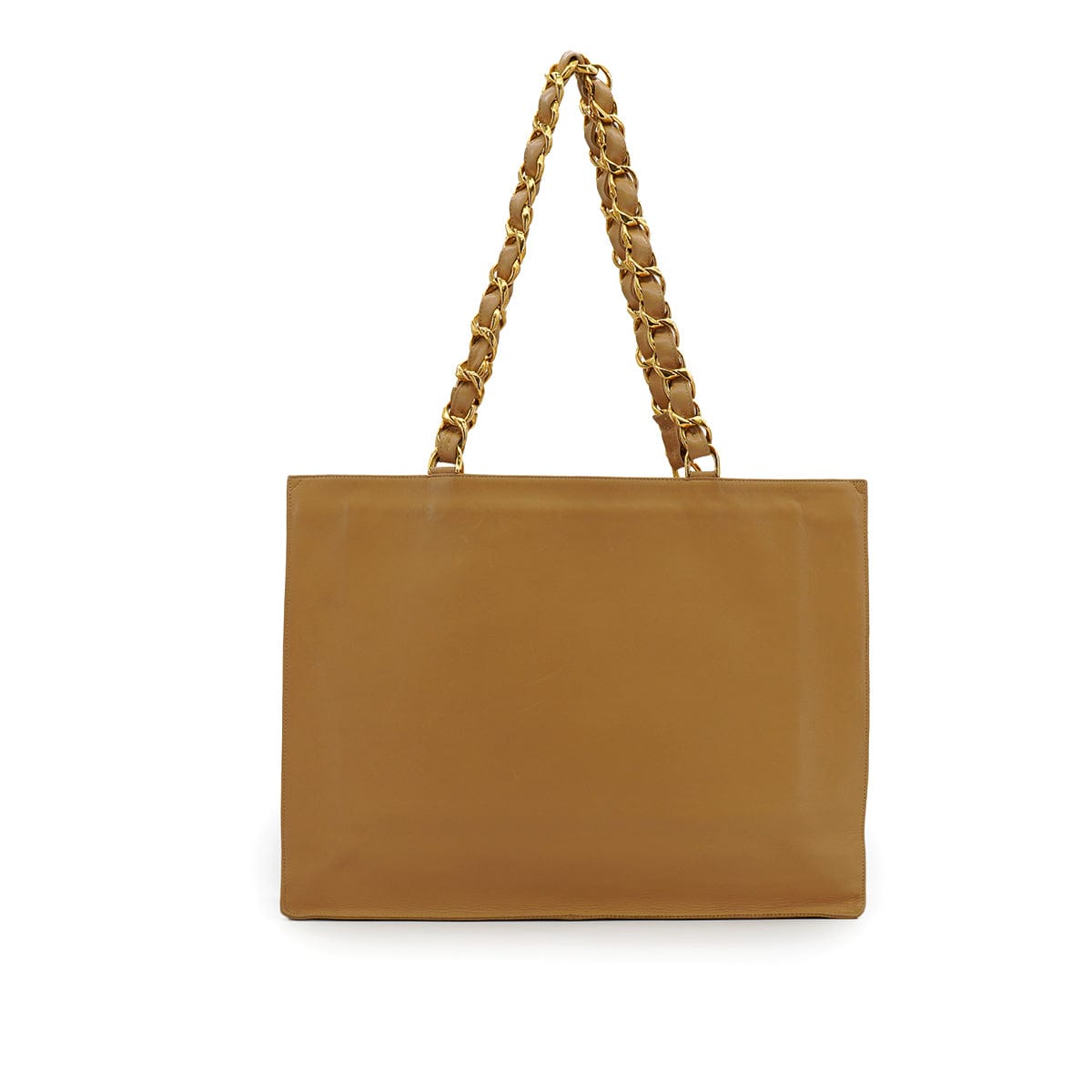 Luxury Promise Japan VINTAGE CHANEL BIG COCO CHAIN TOTE BAG BEIGE LEATHER GOLD HARDWARE 90335291