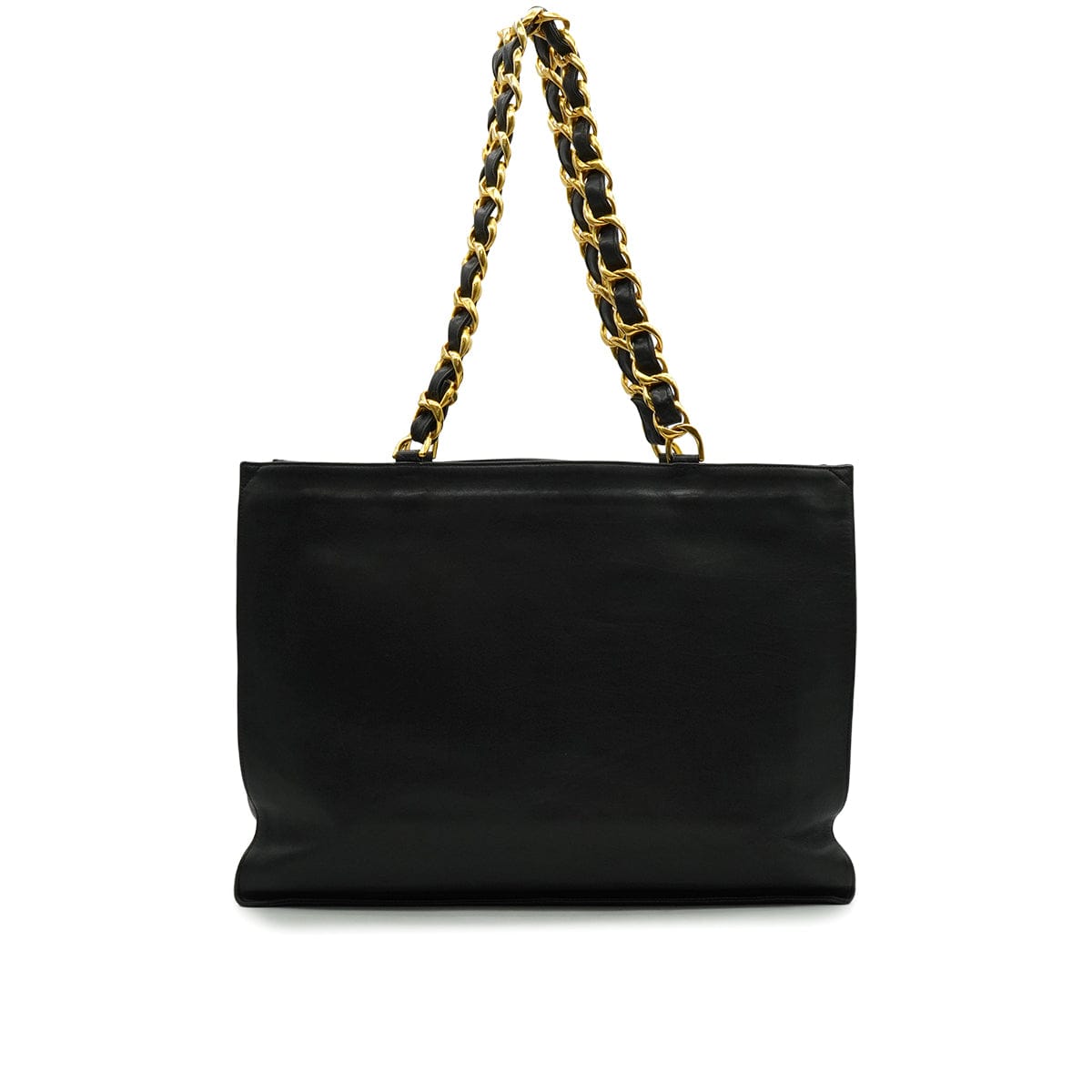 Luxury Promise Japan VINTAGE CHANEL BIG COCO CHAIN TOTE BAG BLACK LEATHER GOLD HARDWARE 90333716