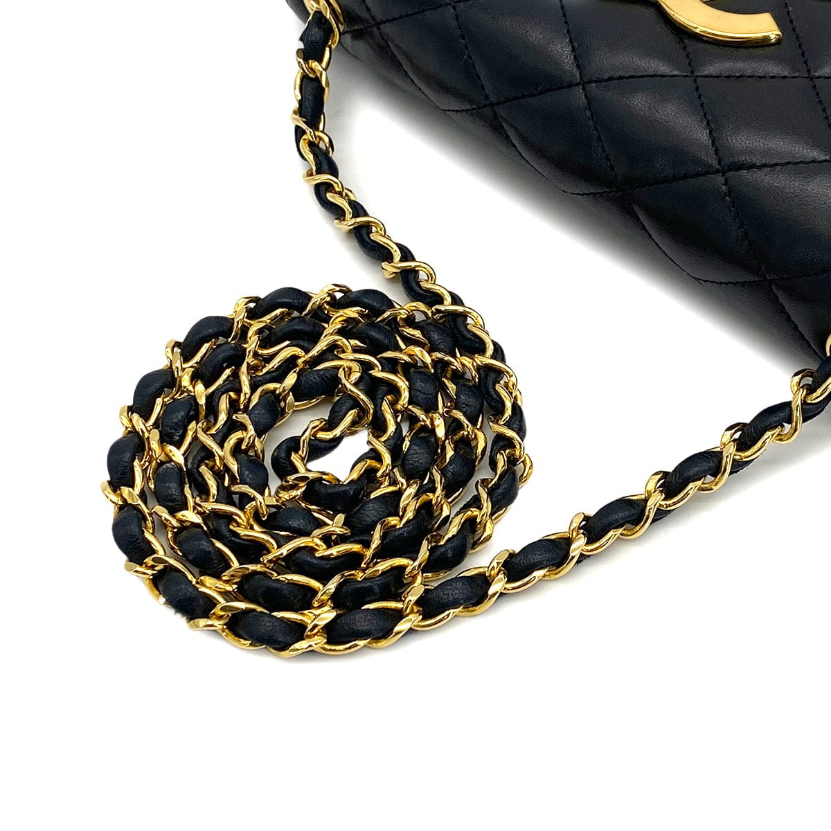 Luxury Promise Japan VINTAGE CHANEL BIG COCO MATELASSE CHAIN SHOULDER BAG BLACK LAMB SKIN GOLD HARDWARE 90315874