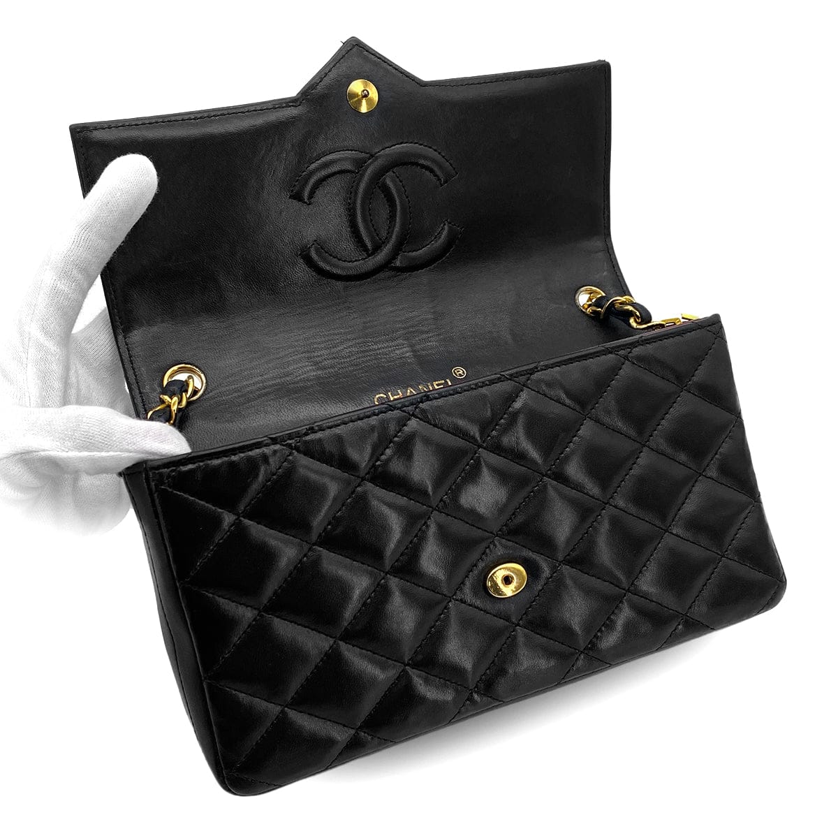 Luxury Promise Japan VINTAGE CHANEL BIG COCO MATELASSE CHAIN SHOULDER BAG BLACK LAMB SKIN GOLD HARDWARE 90315874