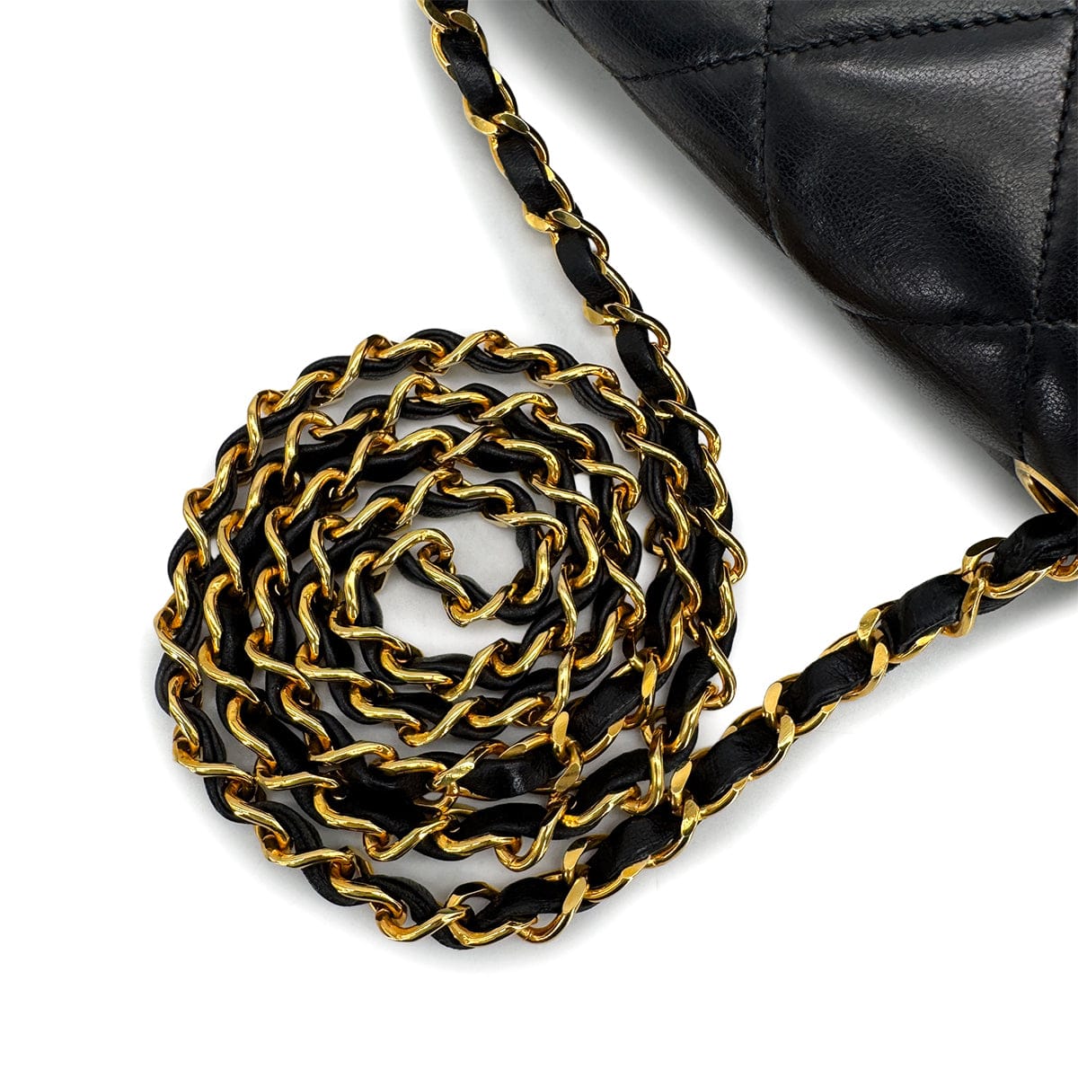 Luxury Promise Japan VINTAGE CHANEL BIG COCO MATELASSE CHAIN SHOULDER BAG BLACK LAMB SKIN GOLD HARDWARE 90324132