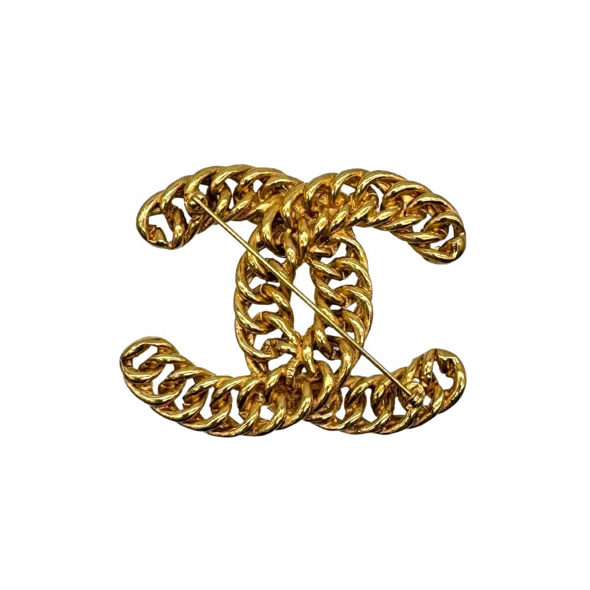 Luxury Promise Japan VINTAGE CHANEL BROOCH COCOMARK CHAIN GOLD ACCESSORY 90313677