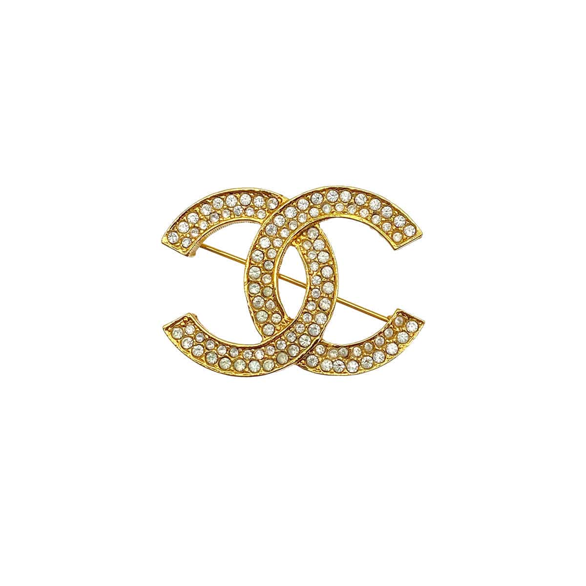 Luxury Promise Japan VINTAGE CHANEL BROOCH COCOMARK RHINESTONE GOLD ACCESSORY 90314757