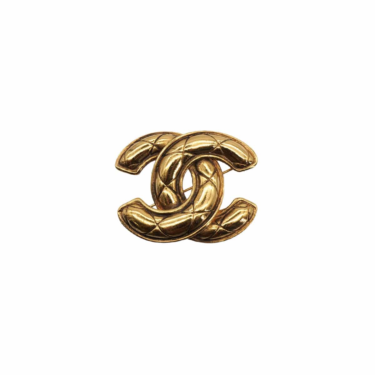 Luxury Promise Japan VINTAGE CHANEL BROOCH MATELASSE COCOMARK GOLD ACCESSORY 90313283