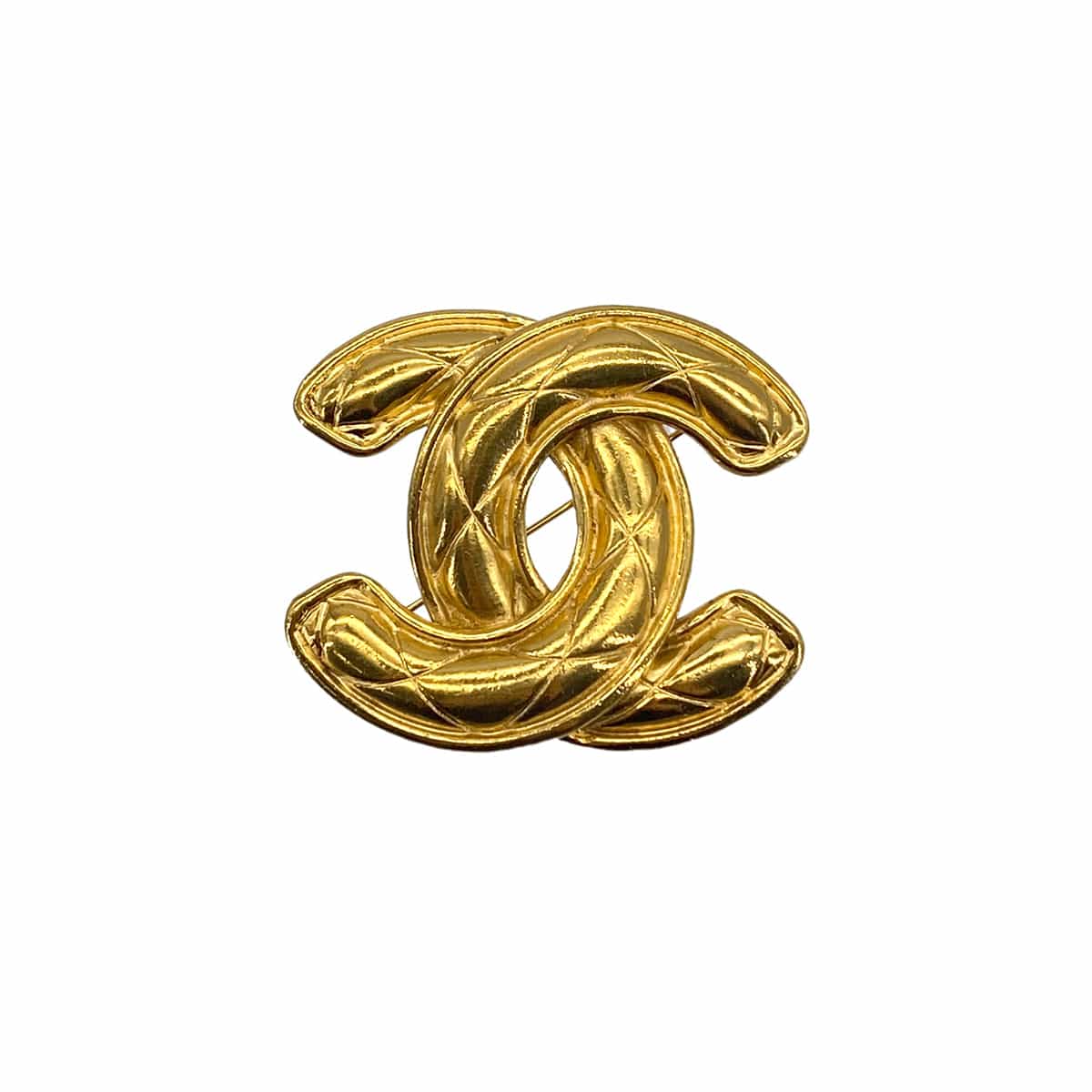 Luxury Promise Japan VINTAGE CHANEL BROOCH MATELASSE COCOMARK GOLD ACCESSORY 90323989