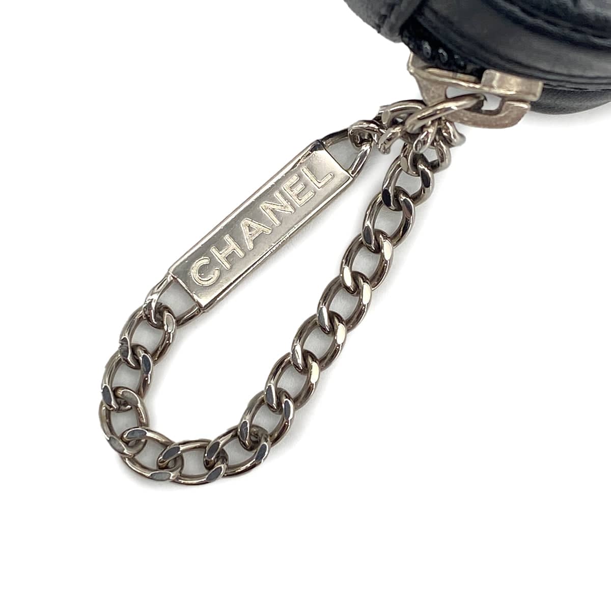 Luxury Promise Japan VINTAGE CHANEL CAMBON LINE SHOULDER BAG BLACK LEATHER SILVER HARDWARE 90311884