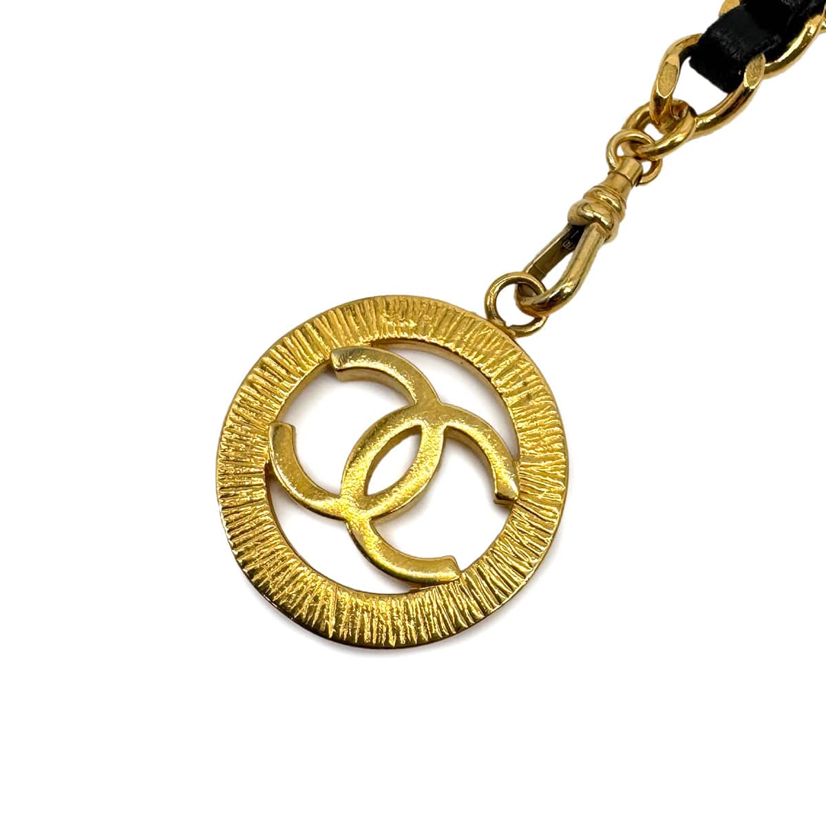 Luxury Promise Japan VINTAGE CHANEL CHAIN BELT COCOMARK LEATHER BLACK GOLD ACCESSORY 90321134