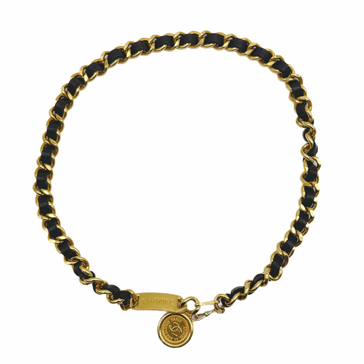Luxury Promise Japan VINTAGE CHANEL CHAIN BELT LEATHER COCOMARK GOLD ACCESSORY 90316891