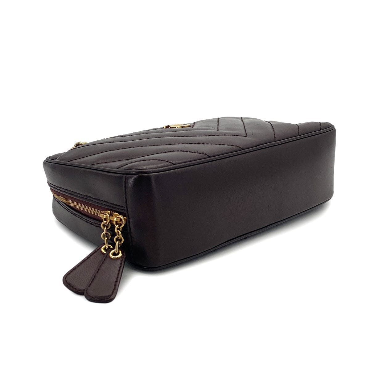 Luxury Promise Japan VINTAGE CHANEL CHEVRON V STITCH CHAIN SHUOLDER BAG BROWN LAMB SKIN GOLD HARDWARE 90318212