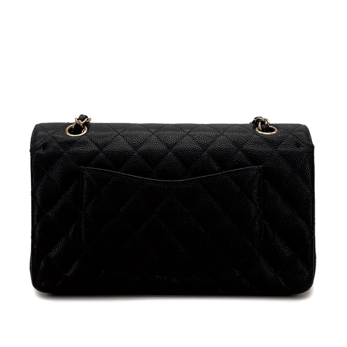 Luxury Promise Japan VINTAGE CHANEL CLASSIC FLAP MEDIUM CHAIN SHOULDER BAG BLACK CAVIAR SKIN GOLD HARDWARE 90311054