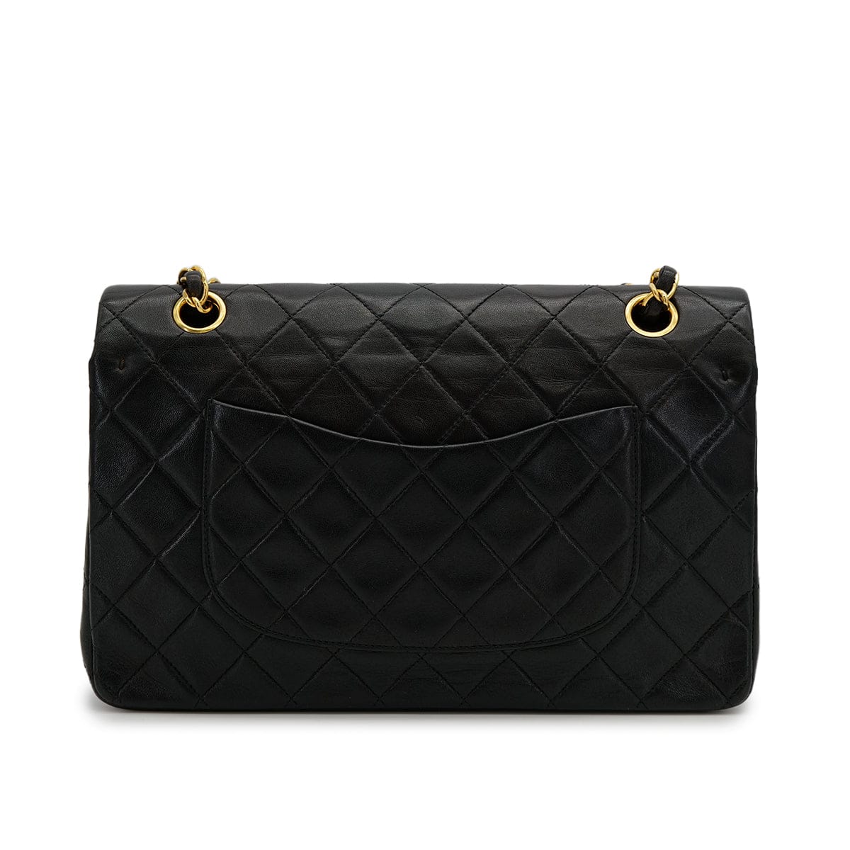 Luxury Promise Japan VINTAGE CHANEL CLASSIC FLAP MEDIUM CHAIN SHOULDER BAG BLACK LAMB SKIN GOLD HARDWARE 90317914
