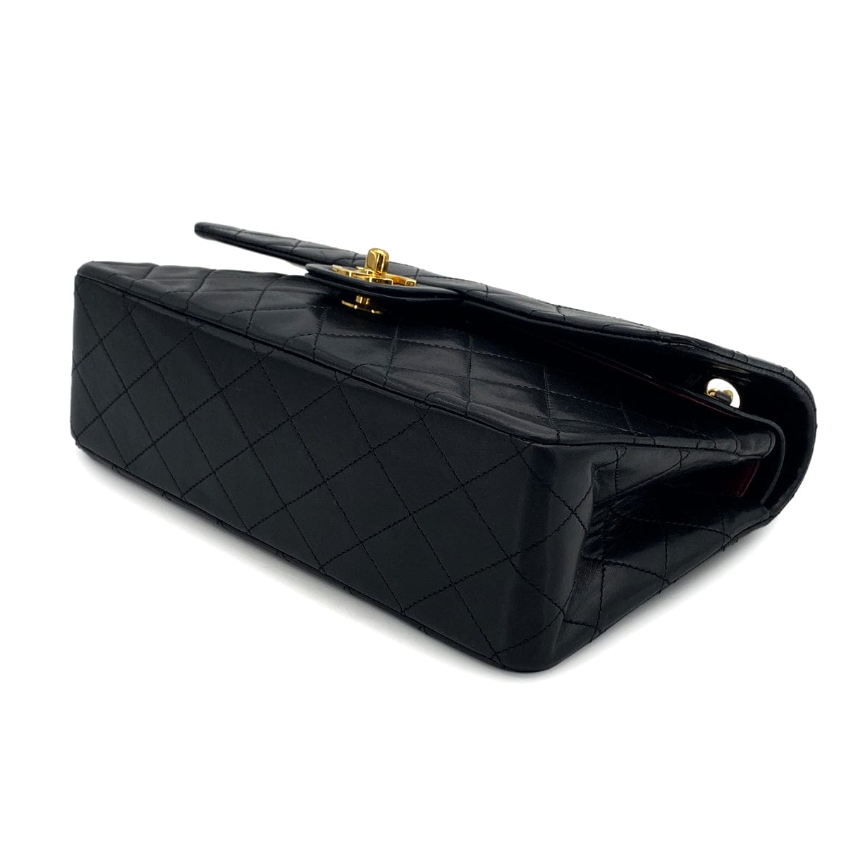 Luxury promise Japan VINTAGE CHANEL CLASSIC FLAP MEDIUM CHAIN SHOULDER BAG BLACK LAMB SKIN GOLD HARDWARE 90324800