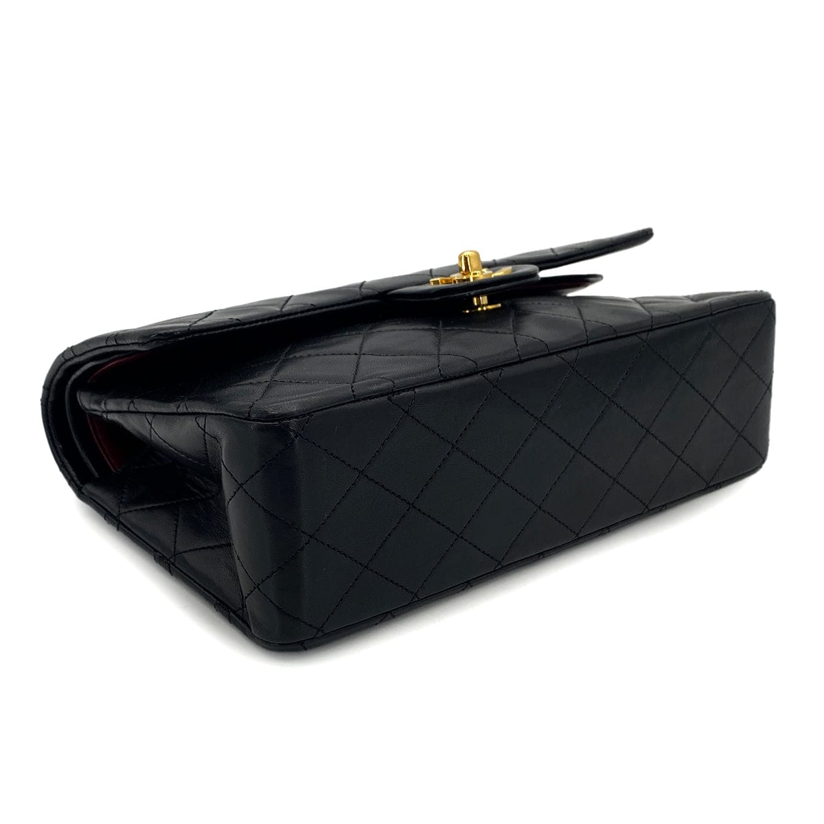Luxury promise Japan VINTAGE CHANEL CLASSIC FLAP MEDIUM CHAIN SHOULDER BAG BLACK LAMB SKIN GOLD HARDWARE 90324800