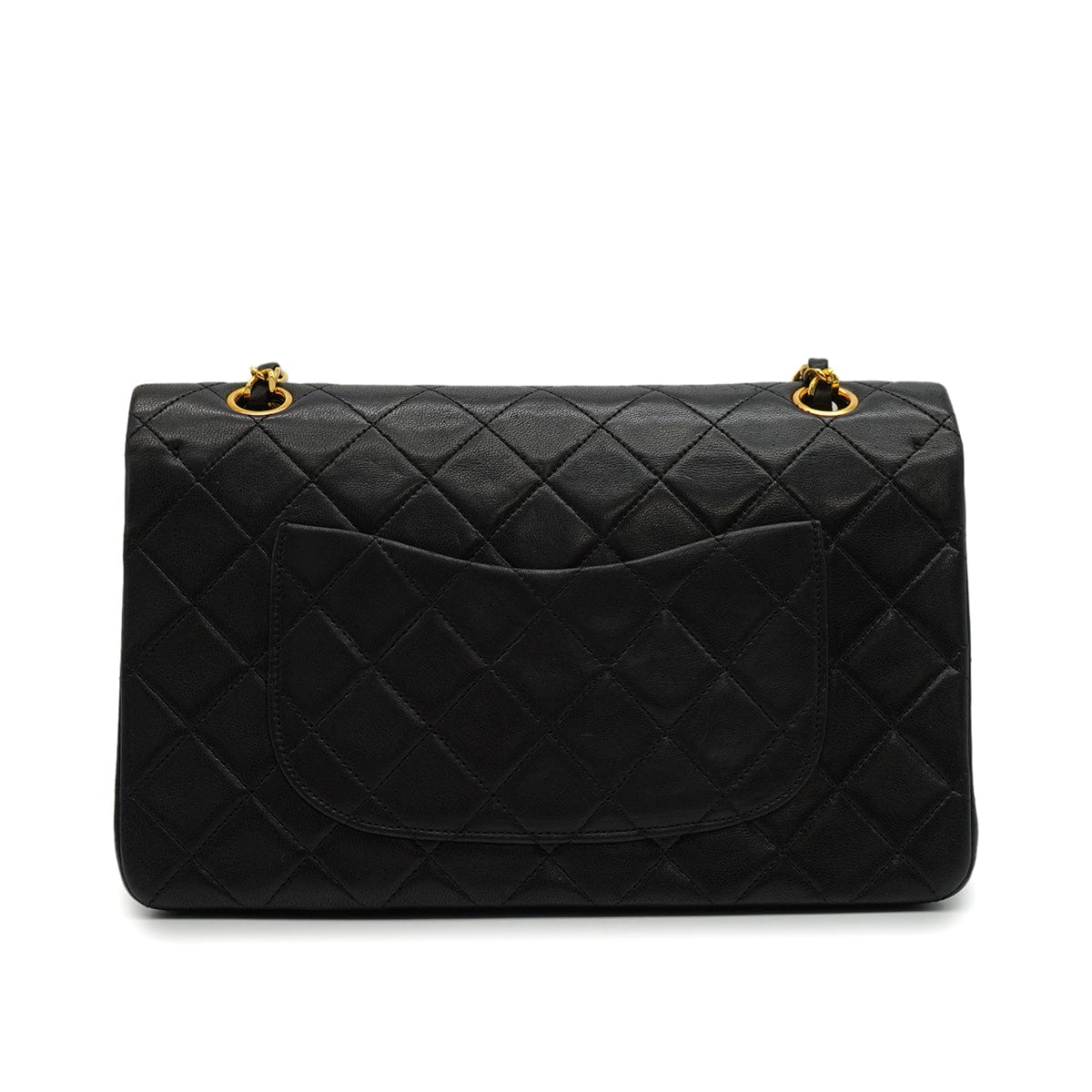 Luxury Promise Japan VINTAGE CHANEL CLASSIC FLAP MEDIUM CHAIN SHOULDER BAG BLACK LAMB SKIN GOLD HARDWARE 90343408