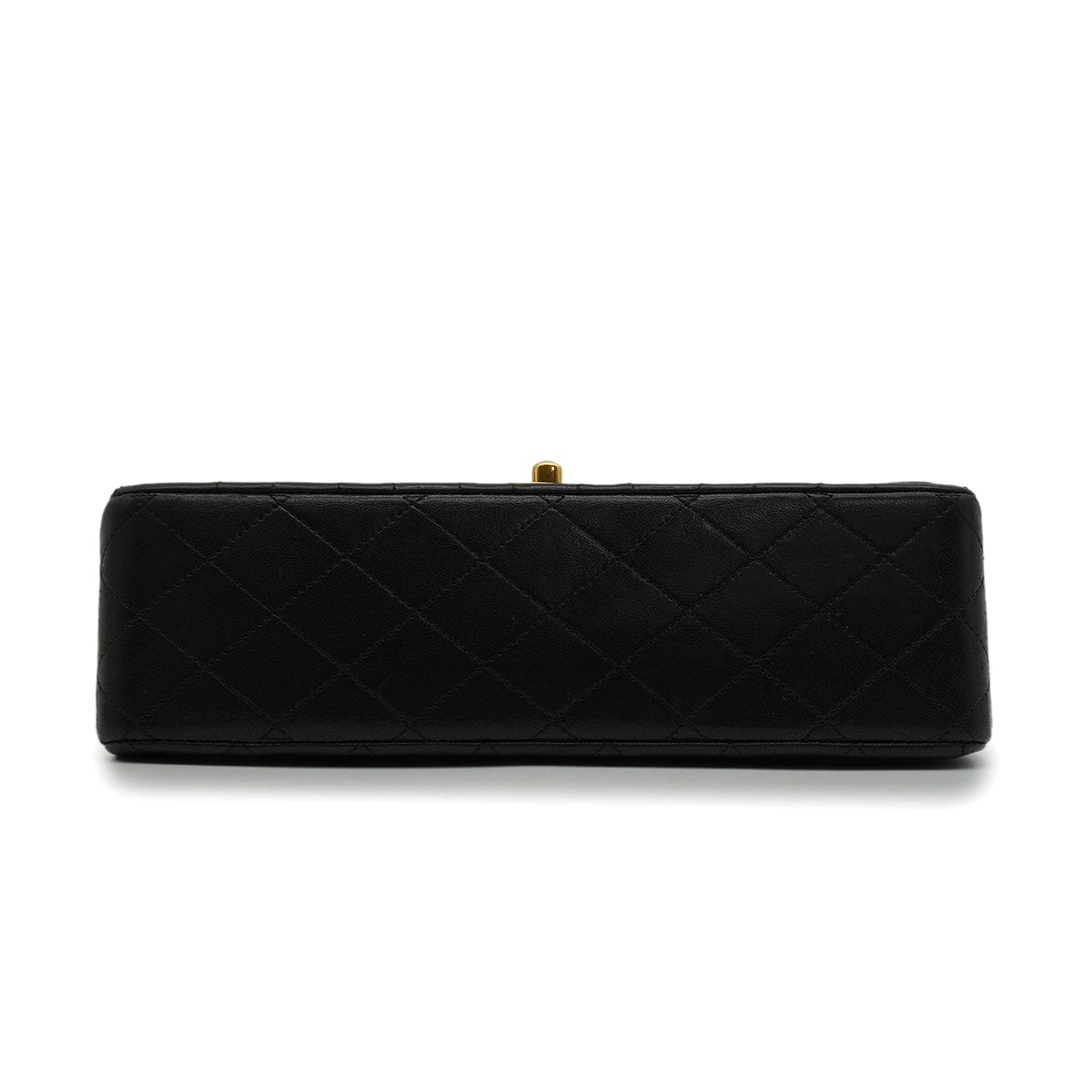 Luxury Promise Japan VINTAGE CHANEL CLASSIC FLAP MEDIUM CHAIN SHOULDER BAG BLACK LAMB SKIN GOLD HARDWARE 90343408