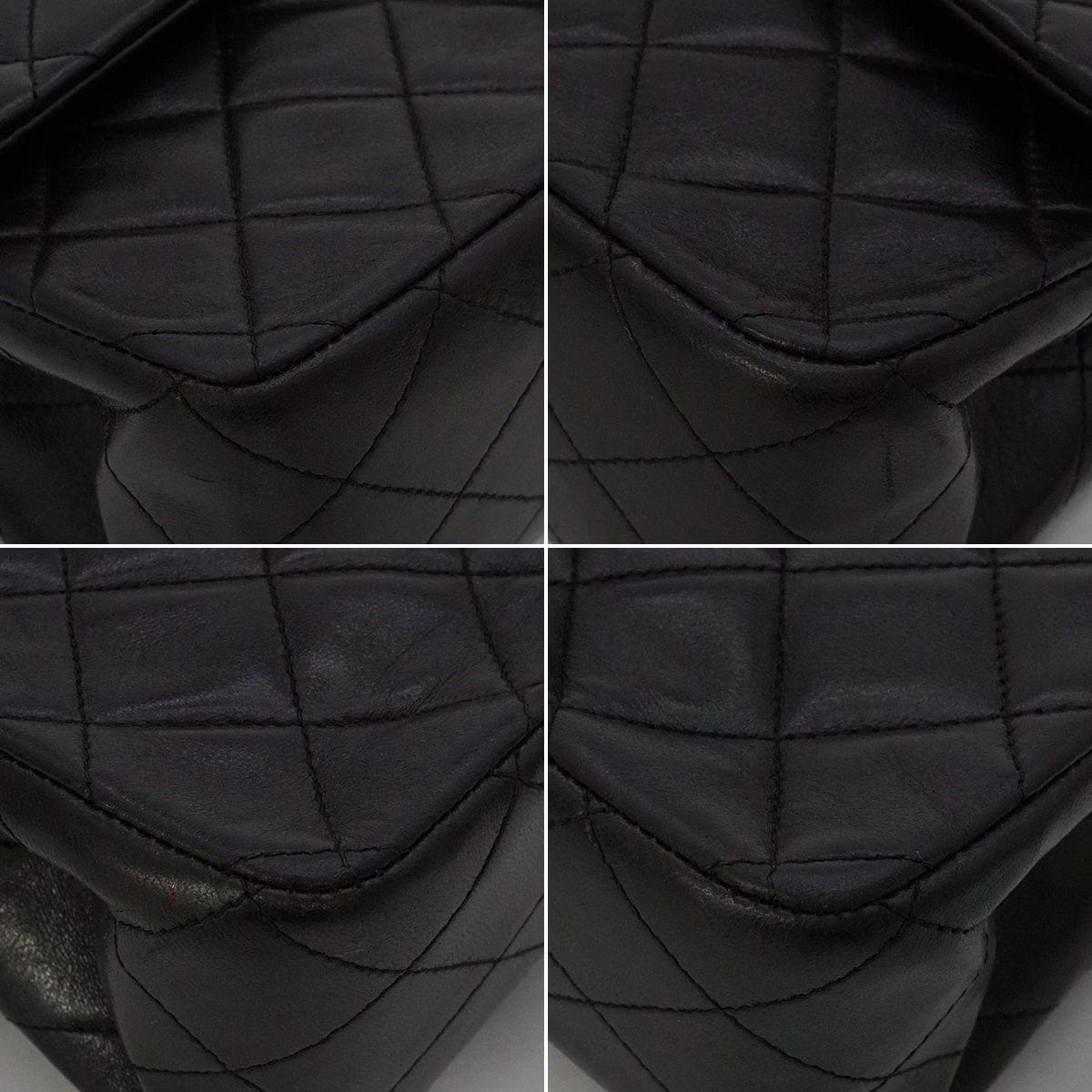 Luxury Promise Japan VINTAGE CHANEL CLASSIC FLAP MEDIUM CHAIN SHOULDER BAG BLACK LAMB SKIN GOLD HARDWARE 90343625
