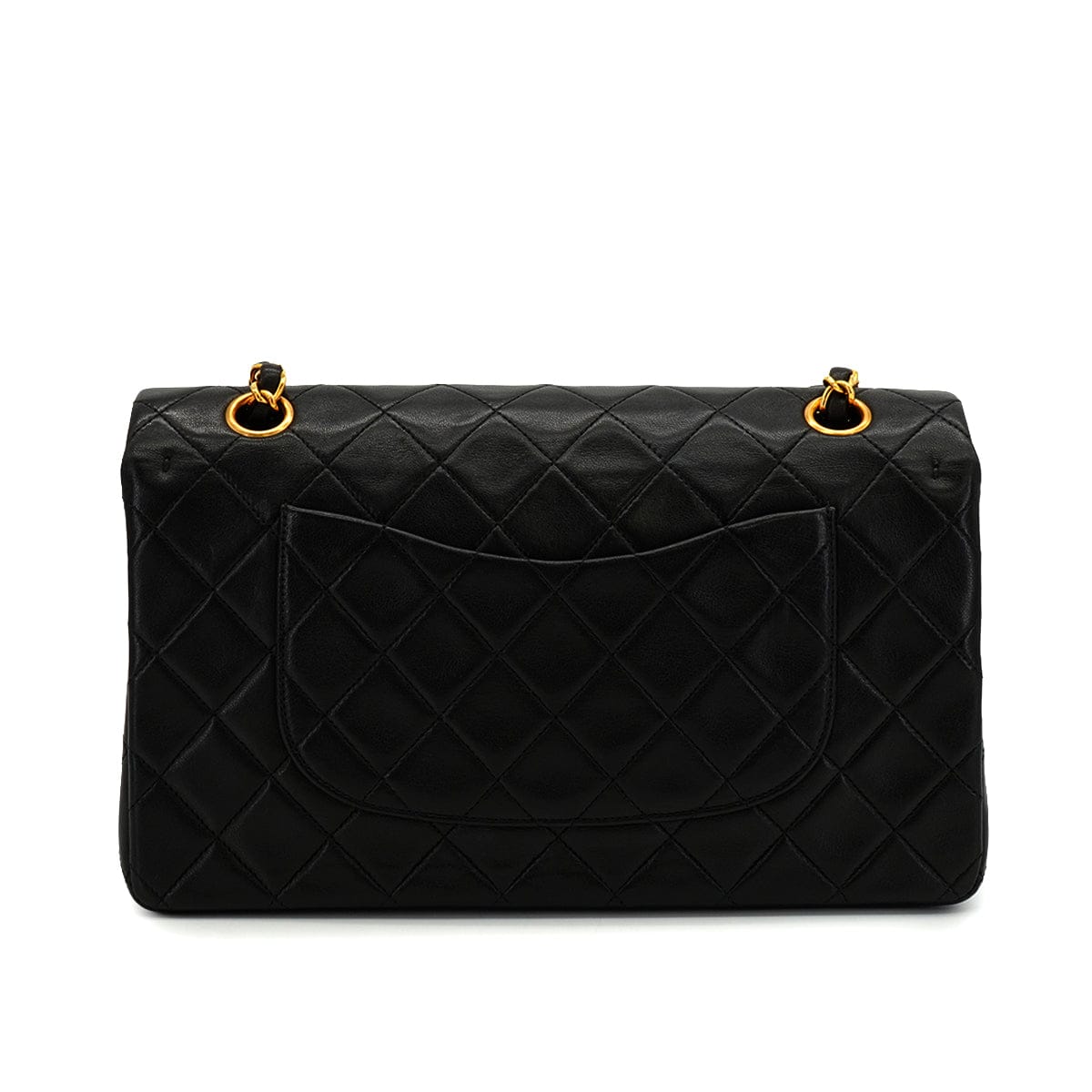 Luxury Promise Japan VINTAGE CHANEL CLASSIC FLAP MEDIUM CHAIN SHOULDER BAG BLACK LAMB SKIN GOLD HARDWARE 90343946