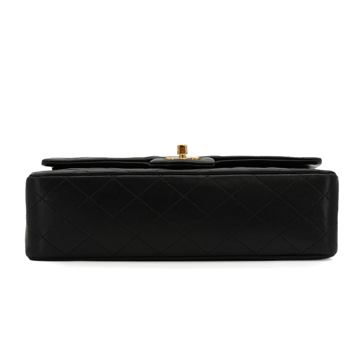 Luxury Promise Japan VINTAGE CHANEL CLASSIC FLAP MEDIUM CHAIN SHOULDER BAG BLACK LAMB SKIN GOLD HARDWARE 90344448