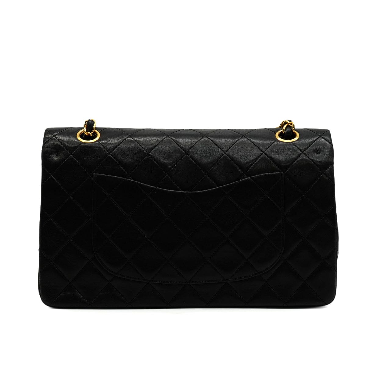Luxury Promise Japan VINTAGE CHANEL CLASSIC FLAP MEDIUM CHAIN SHOULDER BAG BLACK LAMB SKIN GOLD HARDWARE 90346117