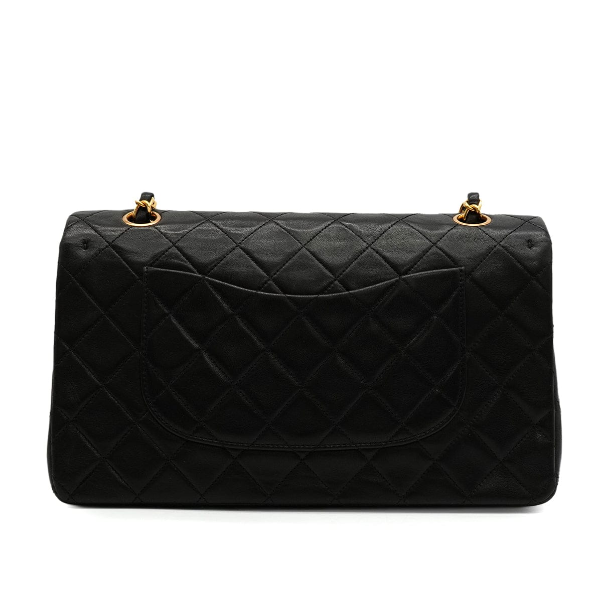 Luxury Promise Japan VINTAGE CHANEL CLASSIC FLAP MEDIUM CHAIN SHOULDER BAG BLACK LAMB SKIN GOLD HARDWARE 90346127