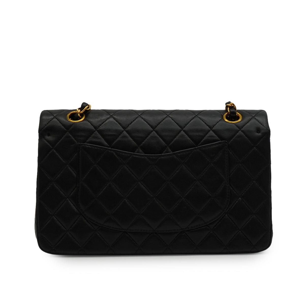 Luxury Promise Japan VINTAGE CHANEL CLASSIC FLAP MEDIUM CHAIN SHOULDER BAG BLACK LAMB SKIN GOLD HARDWARE 90346671