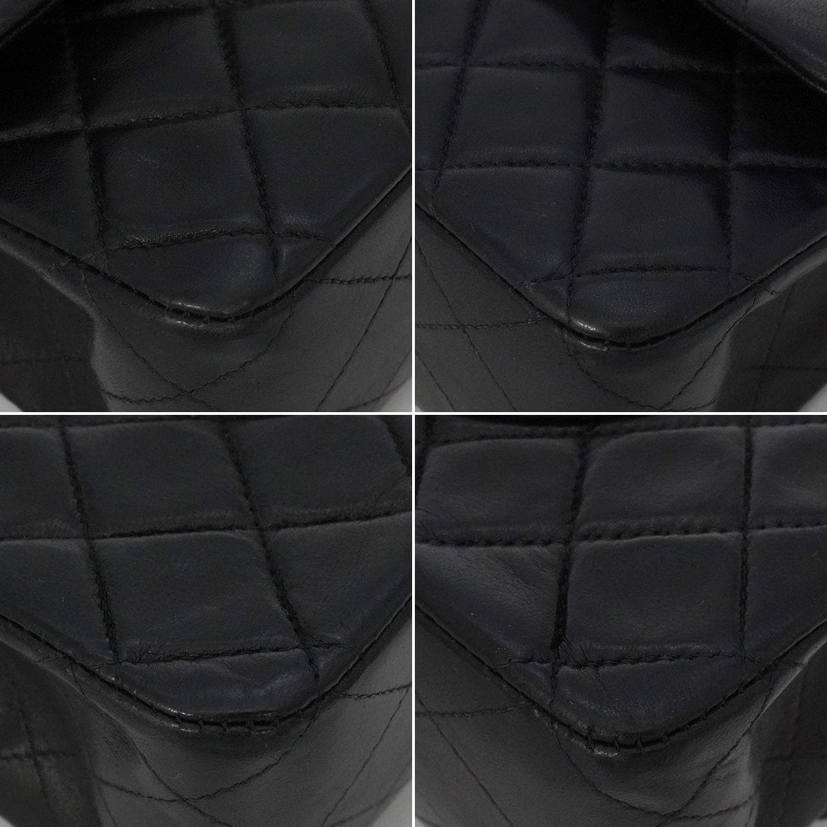Luxury Promise Japan VINTAGE CHANEL CLASSIC FLAP MEDIUM CHAIN SHOULDER BAG BLACK LAMB SKIN SILVER HARDWARE 90344446
