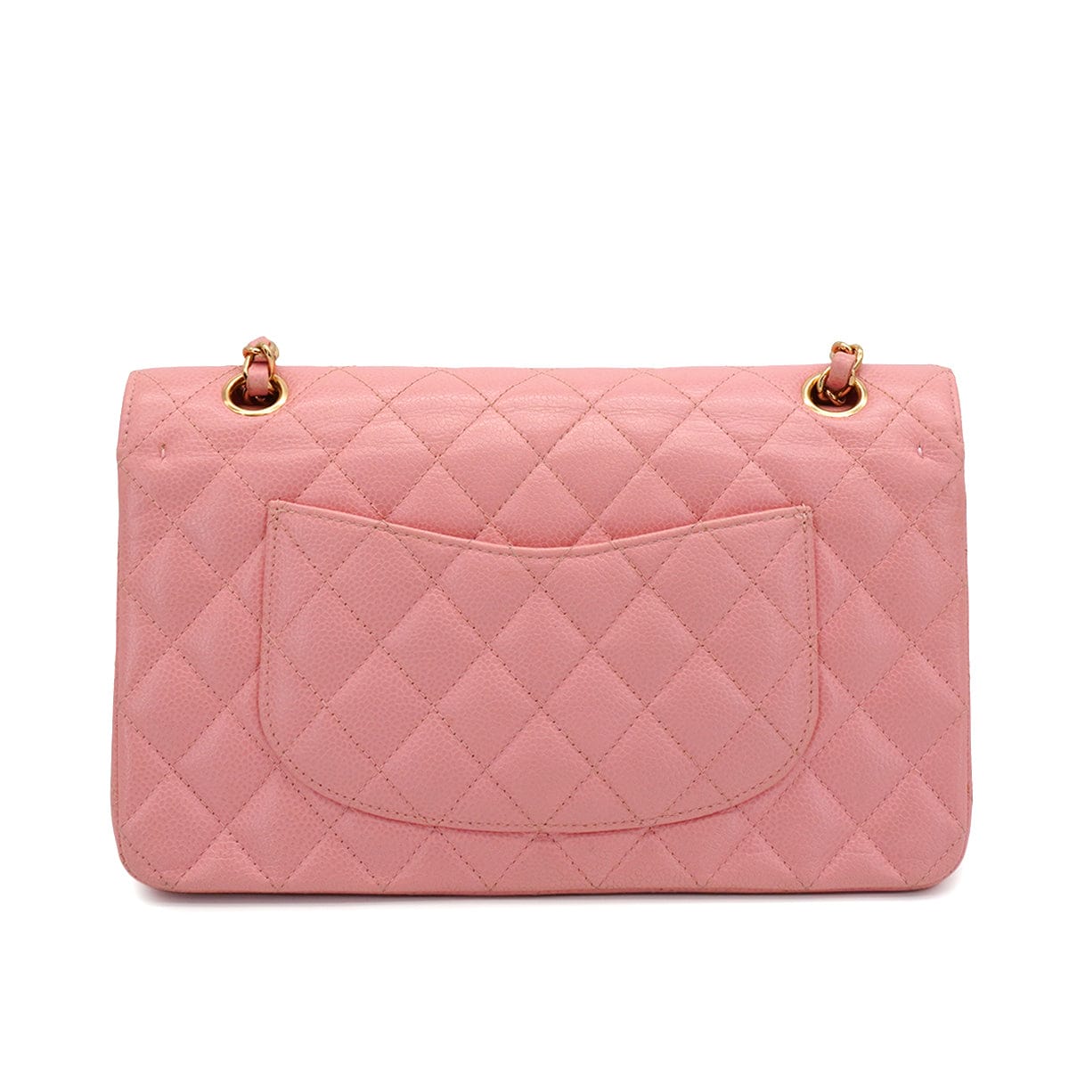 Luxury Promise Japan VINTAGE CHANEL CLASSIC FLAP MEDIUM CHAIN SHOULDER BAG PINK CAVIAR SKIN GOLD HARDWARE 90343614