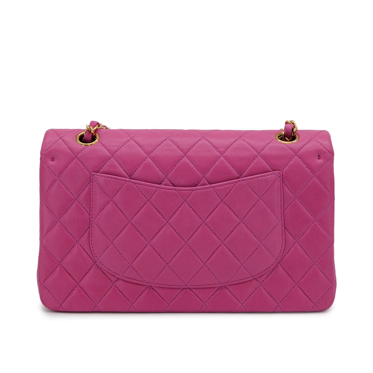 Luxury Promise Japan VINTAGE CHANEL CLASSIC FLAP MEDIUM CHAIN SHOULDER BAG PINK LAMB SKIN GOLD HARDWARE 90321630