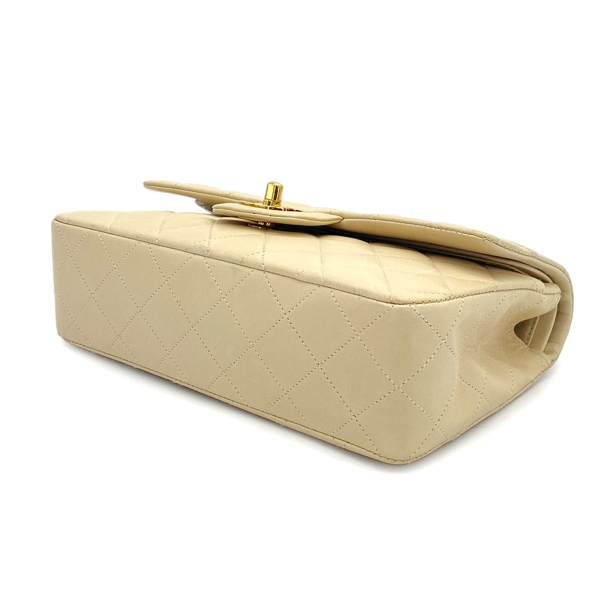 Luxury Promise Japan VINTAGE CHANEL CLASSIC FLAP SMALL CHAIN SHOULDER BAG BEIGE LAMB SKIN GOLD HARDWARE 90314366