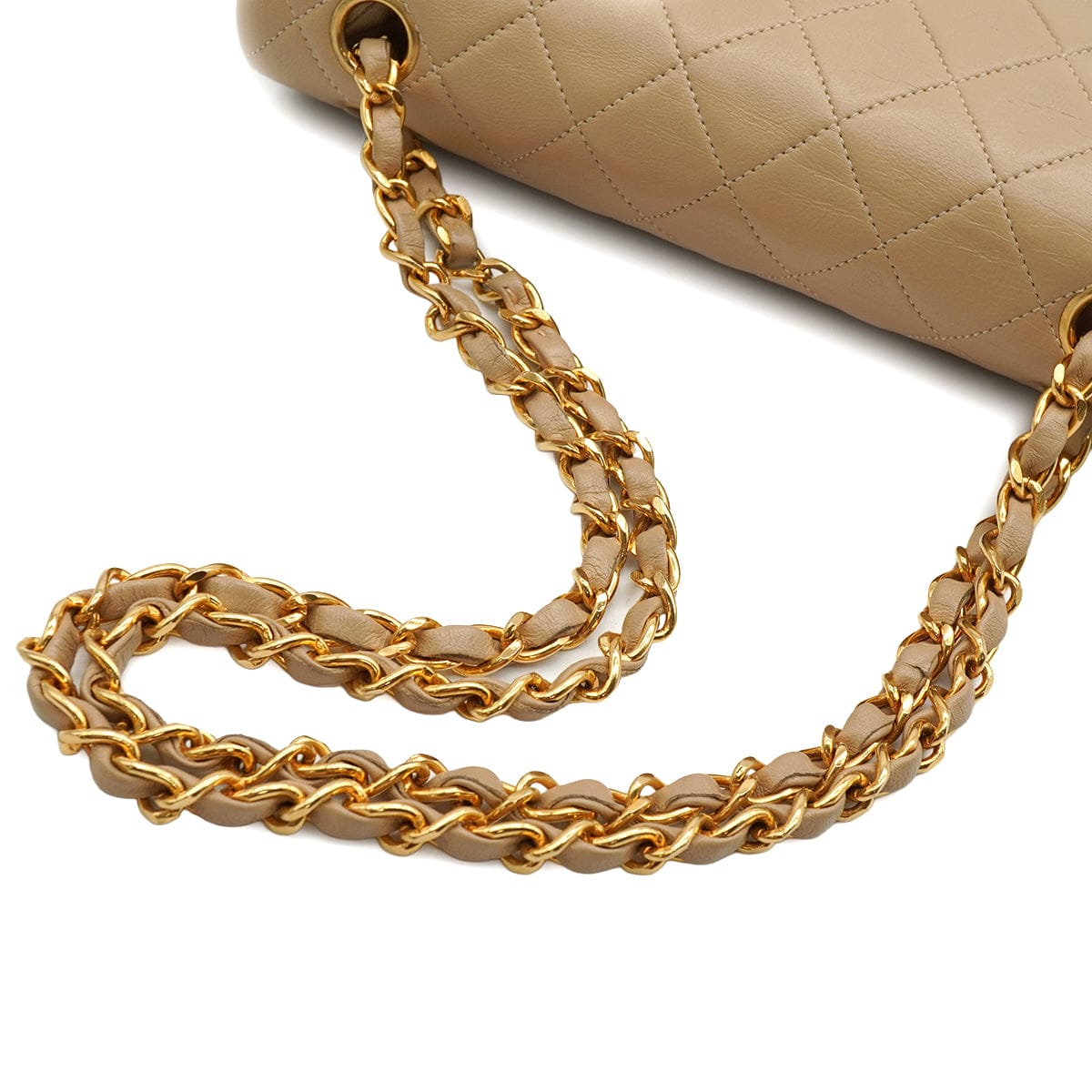 Luxury Promise Japan VINTAGE CHANEL CLASSIC FLAP SMALL CHAIN SHOULDER BAG BEIGE LAMB SKIN GOLD HARDWARE 90346683