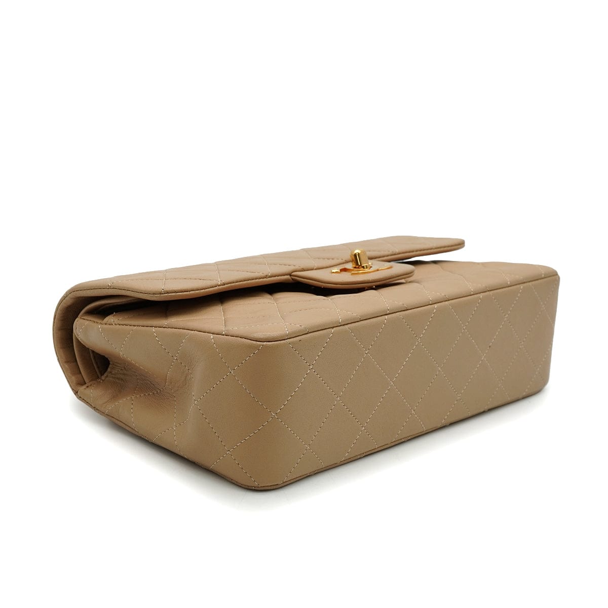 Luxury Promise Japan VINTAGE CHANEL CLASSIC FLAP SMALL CHAIN SHOULDER BAG BEIGE LAMB SKIN GOLD HARDWARE 90346683